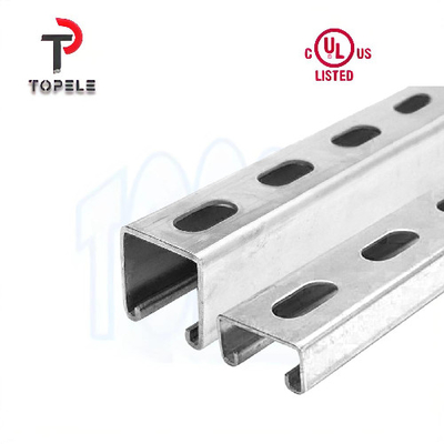 گرم DIP گالوانیزه صاف / شکافدار Strut کانال Unistrut 41X41X2.5mm