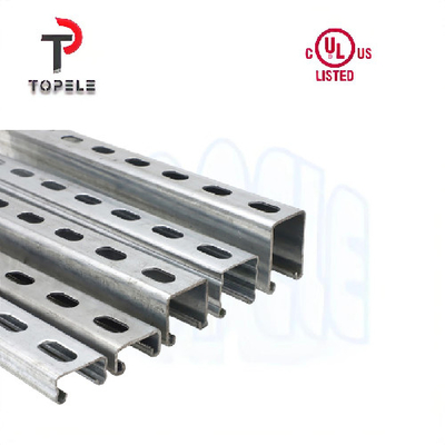 گرم DIP گالوانیزه صاف / شکافدار Strut کانال Unistrut 41X41X2.5mm