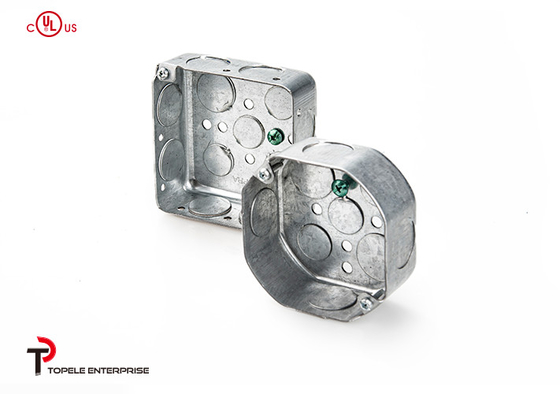 TOPELE 54171 ، 4 ′′ استیل هشت گوشه ای جعبه های لوله های الکتریکی گالوانیزه، 2-1/8 &quot;عمق، 1/2 اینچ Knockou