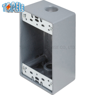 UL لیست شده 4 * 2 آلومینیوم یک گروه دستگاه ضد آب و هوا جعبه خروجی خاکستری