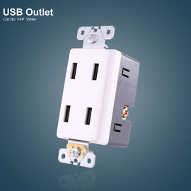 پورتهای سفید 4 USB GFCI گیرنده های USB برق با صفحه بدون پیچ