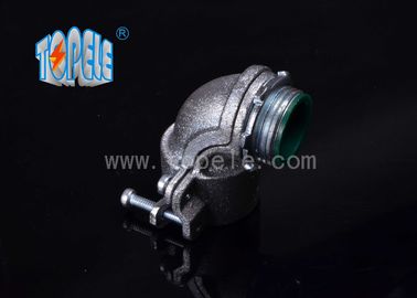 لوله های انعطاف پذیر و لوازم جانبی کانکتورهای زینک فلزی زاویه فشرده سازی / کانکتور فشرده سازی فولاد 90 درجه