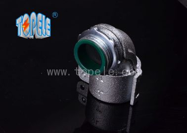 لوله های انعطاف پذیر و لوازم جانبی کانکتورهای زینک فلزی زاویه فشرده سازی / کانکتور فشرده سازی فولاد 90 درجه