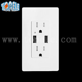 قطعات سفید USB دیوار، قطعات برق USB 4 پورت USB با 2 صفحه دیوار