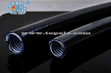 لوله انعطاف پذیر براق خاکستری / سیاه PVC پوشش داده شده الکتریکی فولاد گالوانیزه لوله انعطاف پذیر