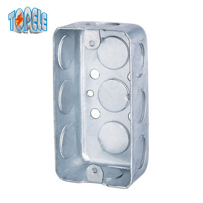 1 جعبه گانگ مستطیل اتصال الکتریکی فولاد گالوانیزه 2x4 اینچ