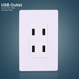 پورتهای سفید 4 USB GFCI گیرنده های USB برق با صفحه بدون پیچ